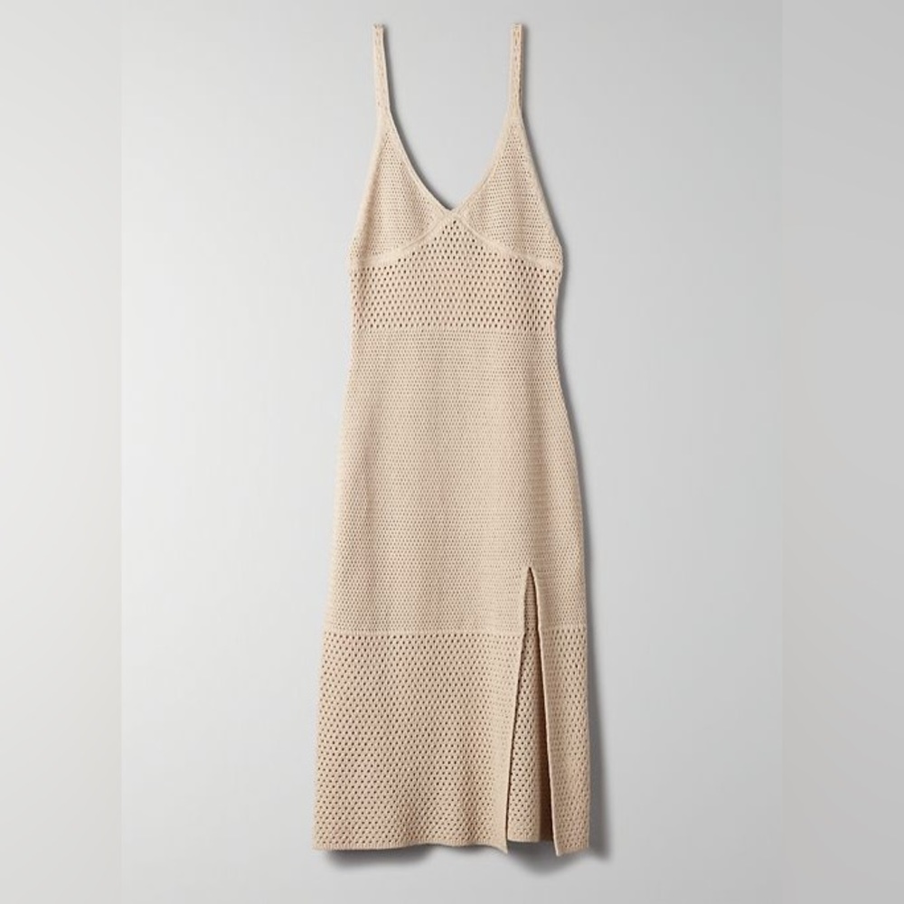 Aritzia - Wilfred - Evie Midi Dress - Oyster Huitre - Size Medium (M)